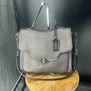 COACH MADISON SADIE FLAP Saffiano Leather Satchel handbag (with Scarf)